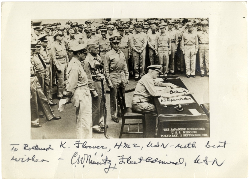 Admiral Chester Nimitz Signed Photo of the Japanese Surrender